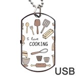 I Love Cooking Baking Utensils Knife Dog Tag USB Flash (One Side)