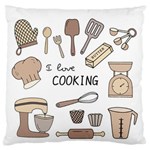 I Love Cooking Baking Utensils Knife Standard Premium Plush Fleece Cushion Case (Two Sides)