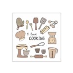 I Love Cooking Baking Utensils Knife Satin Bandana Scarf 22  x 22 