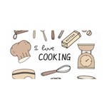 I Love Cooking Baking Utensils Knife Satin Wrap 35  x 70 