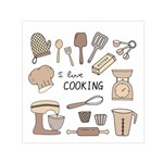 I Love Cooking Baking Utensils Knife Square Satin Scarf (30  x 30 )