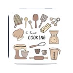 I Love Cooking Baking Utensils Knife Square Metal Box (Black)
