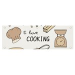 I Love Cooking Baking Utensils Knife Banner and Sign 6  x 2 
