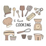 I Love Cooking Baking Utensils Knife Premium Plush Fleece Blanket (Medium)
