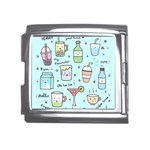 Drinks Cocktails Doodle Coffee Mega Link Italian Charm (18mm)