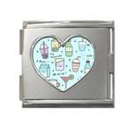 Drinks Cocktails Doodle Coffee Mega Link Heart Italian Charm (18mm)