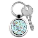 Drinks Cocktails Doodle Coffee Key Chain (Round)