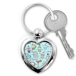 Drinks Cocktails Doodle Coffee Key Chain (Heart)