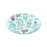 Drinks Cocktails Doodle Coffee Sticker (Oval)
