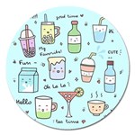 Drinks Cocktails Doodle Coffee Magnet 5  (Round)