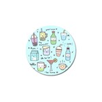 Drinks Cocktails Doodle Coffee Golf Ball Marker (4 pack)