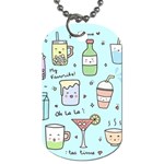 Drinks Cocktails Doodle Coffee Dog Tag (Two Sides)