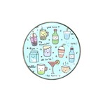 Drinks Cocktails Doodle Coffee Hat Clip Ball Marker (4 pack)