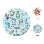 Drinks Cocktails Doodle Coffee Playing Cards Single Design (Round)