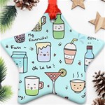 Drinks Cocktails Doodle Coffee Star Ornament (Two Sides)