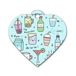 Drinks Cocktails Doodle Coffee Dog Tag Heart (One Side)