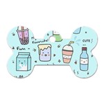 Drinks Cocktails Doodle Coffee Dog Tag Bone (Two Sides)