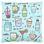 Drinks Cocktails Doodle Coffee Large Cushion Case (One Side)
