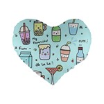 Drinks Cocktails Doodle Coffee Standard 16  Premium Heart Shape Cushions