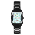 Drinks Cocktails Doodle Coffee Stainless Steel Barrel Watch