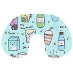 Drinks Cocktails Doodle Coffee Travel Neck Pillow