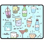 Drinks Cocktails Doodle Coffee Two Sides Fleece Blanket (Medium)