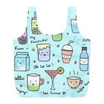Drinks Cocktails Doodle Coffee Full Print Recycle Bag (L)