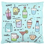 Drinks Cocktails Doodle Coffee Standard Premium Plush Fleece Cushion Case (One Side)