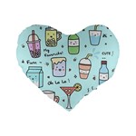 Drinks Cocktails Doodle Coffee Standard 16  Premium Flano Heart Shape Cushions