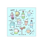 Drinks Cocktails Doodle Coffee Satin Bandana Scarf 22  x 22 