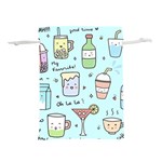 Drinks Cocktails Doodle Coffee Lightweight Drawstring Pouch (S)