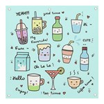 Drinks Cocktails Doodle Coffee Banner and Sign 3  x 3 