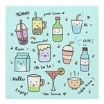 Drinks Cocktails Doodle Coffee Banner and Sign 4  x 4 