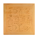 Drinks Cocktails Doodle Coffee Wood Photo Frame Cube
