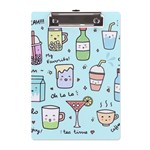 Drinks Cocktails Doodle Coffee A5 Acrylic Clipboard