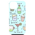 Drinks Cocktails Doodle Coffee iPhone 14 Black UV Print Case