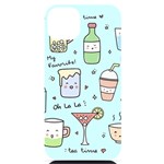 Drinks Cocktails Doodle Coffee iPhone 14 Plus Black UV Print Case
