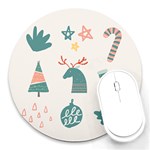 Reindeer Stars Socks Stick Round Mousepad