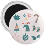 Reindeer Stars Socks Stick 3  Magnets