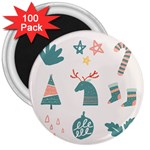 Reindeer Stars Socks Stick 3  Magnets (100 pack)