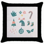 Reindeer Stars Socks Stick Throw Pillow Case (Black)
