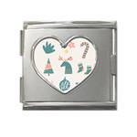 Reindeer Stars Socks Stick Mega Link Heart Italian Charm (18mm)
