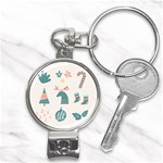 Reindeer Stars Socks Stick Nail Clippers Key Chain