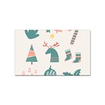 Reindeer Stars Socks Stick Sticker (Rectangular)