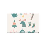 Reindeer Stars Socks Stick Magnet (Name Card)