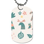 Reindeer Stars Socks Stick Dog Tag (Two Sides)