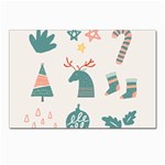 Reindeer Stars Socks Stick Postcard 4 x 6  (Pkg of 10)