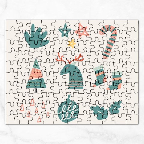 Reindeer Stars Socks Stick Rectangular Jigsaw Puzzl from ArtsNow.com Front