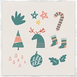 Reindeer Stars Socks Stick Canvas 12  x 12 