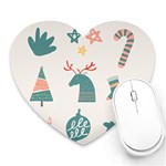 Reindeer Stars Socks Stick Heart Mousepad